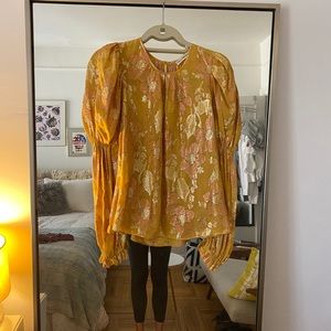 Ulla Johnson yellow metallic blouse